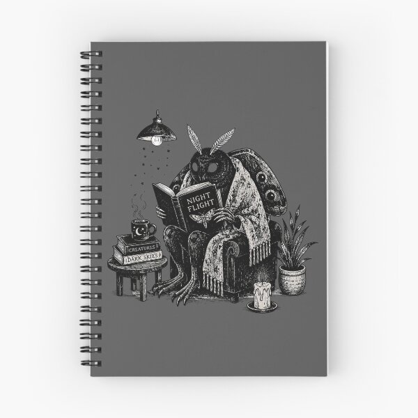 Item preview, Cozy Mothman Reading Night Flight Cryptid Illustration designed and sold by bosamji.