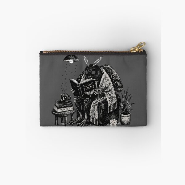 Item preview, Cozy Mothman Reading Night Flight Cryptid Illustration designed and sold by bosamji.