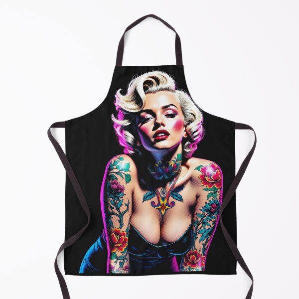 Item preview, Tattooed Blonde Pin Up Girl with Floral Ink Retro Glam Art designed and sold by SouthPrint.
