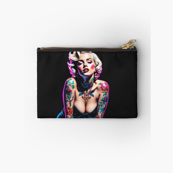 Item preview, Tattooed Blonde Pin Up Girl with Floral Ink Retro Glam Art designed and sold by SouthPrint.