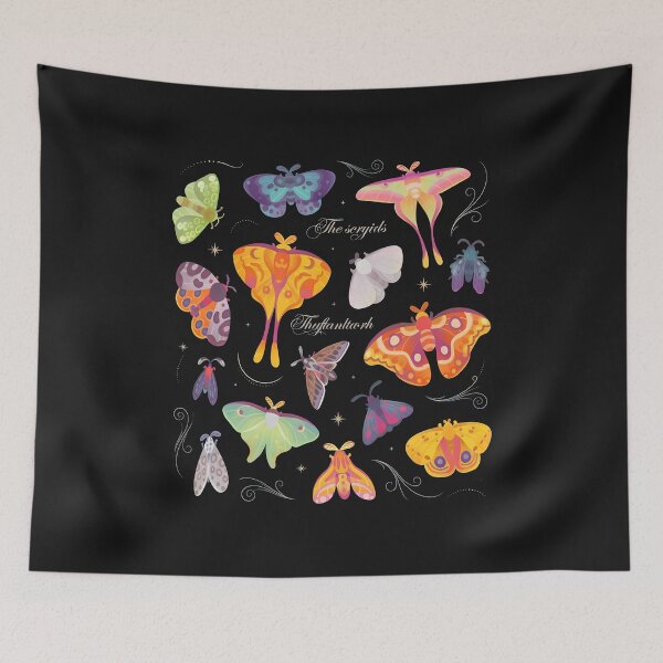 Item preview, Vibrant Moth Collection Illustration designed and sold by folk-4-arts.