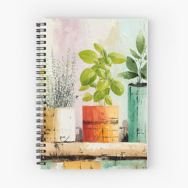 Item preview, Rustic Herb Shelf Garden - Vibrant Potted Herbs Bursting with Fresh Botanical Charm and Color designed and sold by OlfactoART Studio.