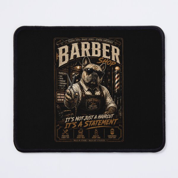 Item preview, Vintage Bulldog Barber Poster with Old School Shop Confidence designed and sold by Modaozushi216.