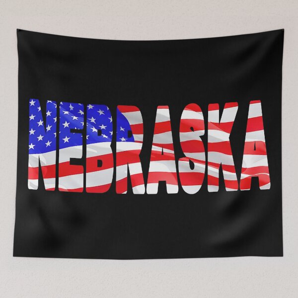 Item preview, NEBRASKA - United States of America Red White and Blue Sticker Tee Shirt designed and sold by Adam Gormley.