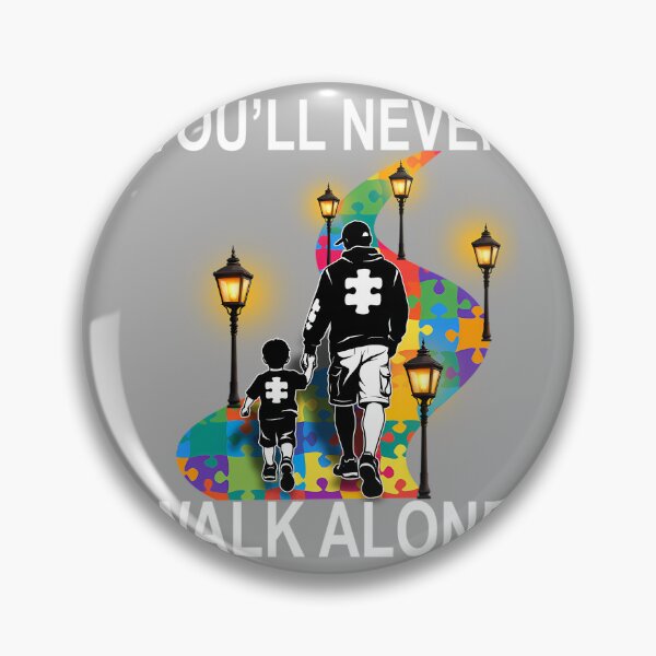 Item preview, Autism Dad Support Alone Puzzle You'll Never Walk Pullover Hoodie designed and sold by KathieFaugh.
