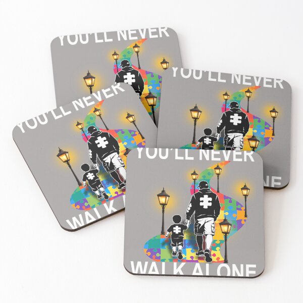 Item preview, Autism Dad Support Alone Puzzle You'll Never Walk Pullover Hoodie designed and sold by KathieFaugh.