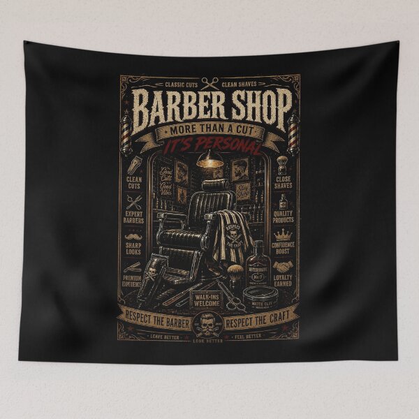 Item preview, Vintage Barbershop Chair with Classic Grooming Workshop Charm designed and sold by Modaozushi216.