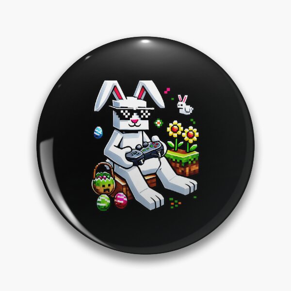 Item preview, Easter Gamer Bunny With Colorful Eggs Pixel Celebration designed and sold by FGTV2021.