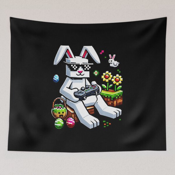 Item preview, Easter Gamer Bunny With Colorful Eggs Pixel Celebration designed and sold by FGTV2021.