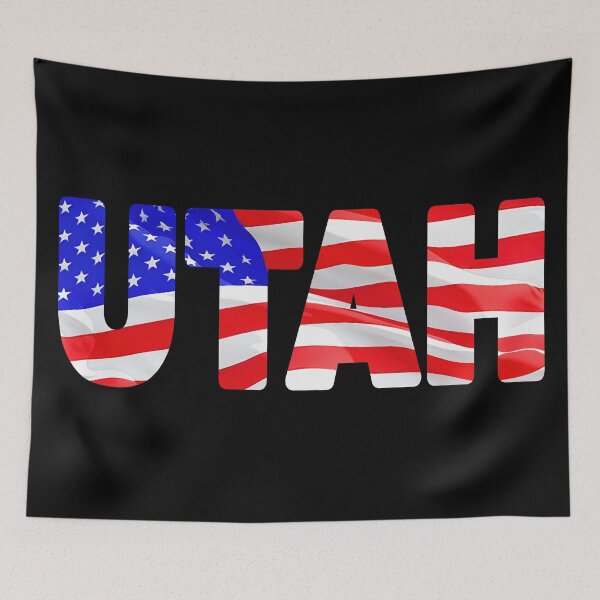 Item preview, UTAH - United States of America Red White and Blue Sticker Tee Shirt designed and sold by Adam Gormley.