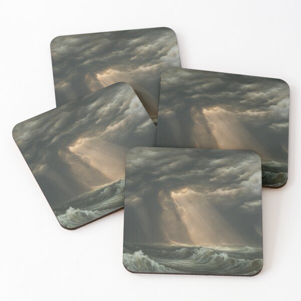 Item preview, Storm Breaks Seascape, Moody Coastal Wall Art, Dark Academia Decor designed and sold by LatentGoods.