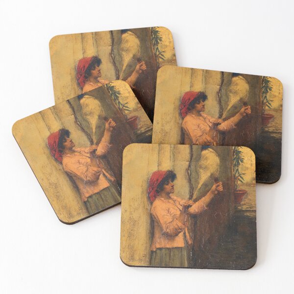 Item preview, A Neapolitan Flax Spinner - John William Waterhouse  designed and sold by forgottenbeauty.