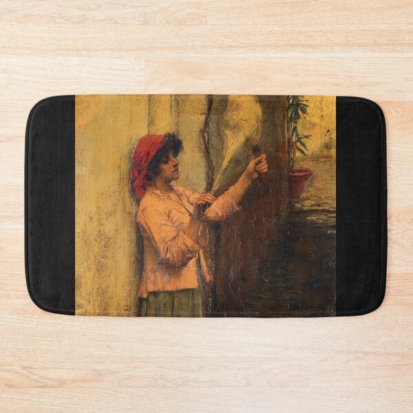 Item preview, A Neapolitan Flax Spinner - John William Waterhouse  designed and sold by forgottenbeauty.