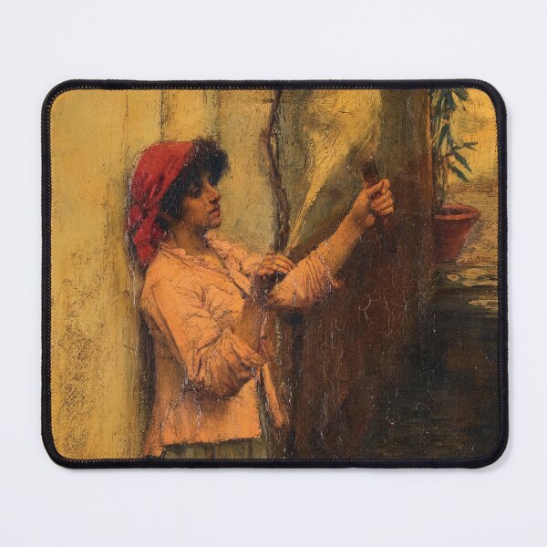 Item preview, A Neapolitan Flax Spinner - John William Waterhouse  designed and sold by forgottenbeauty.