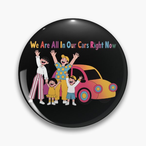 Item preview, We Are All In Our Cars Right Now — Colorful Animated Family Road Trip Design | Funny Kids Car Quote Illustration Tee designed and sold by Yasmine Mohammed.