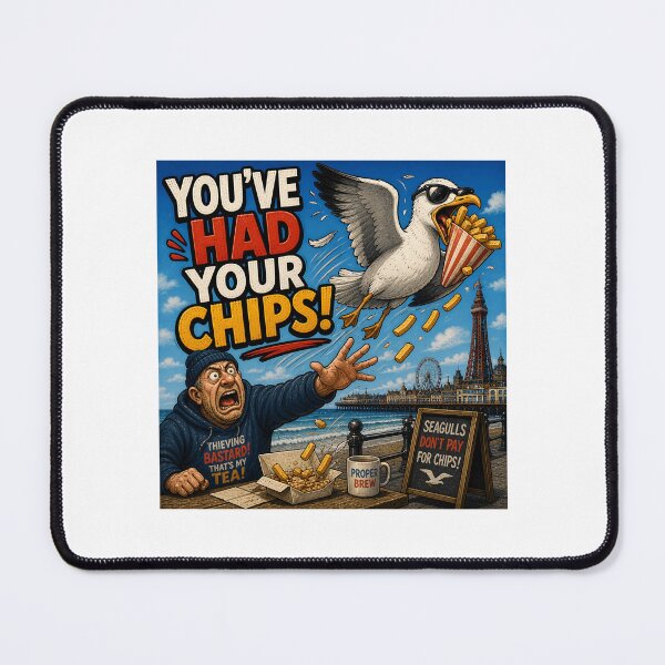 Item preview, You've Had Your Chips Funny Seagull Seaside Design designed and sold by Hornace88studio.