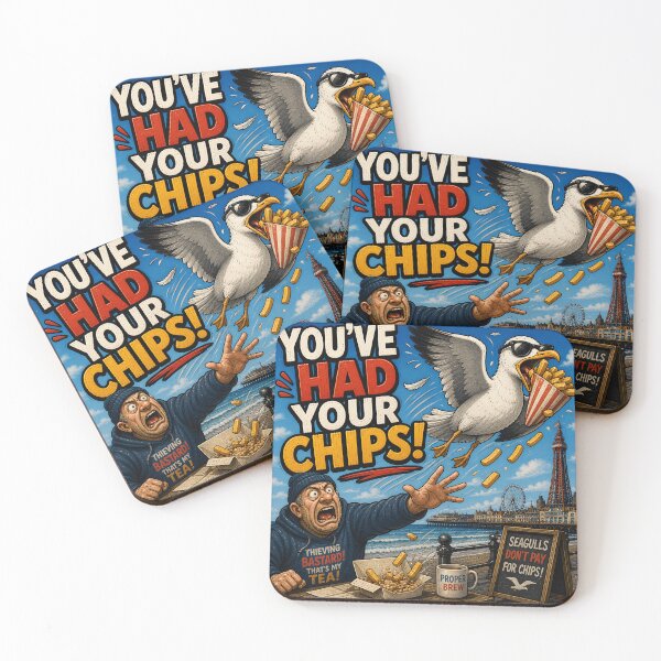 Item preview, You've Had Your Chips Funny Seagull Seaside Design designed and sold by Hornace88studio.