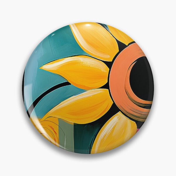 Item preview, Sunflower in Motion - A Striking Abstract Bloom Filled with Bold Color and Radiant Energy designed and sold by OlfactoART Studio.