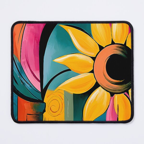 Item preview, Sunflower in Motion - A Striking Abstract Bloom Filled with Bold Color and Radiant Energy designed and sold by OlfactoART Studio.