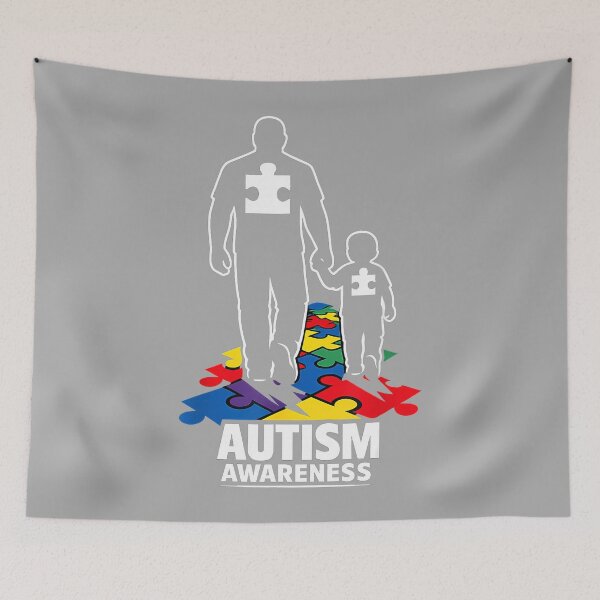 Item preview, Autism Dad Walking Together Puzzle designed and sold by KathieFaugh.