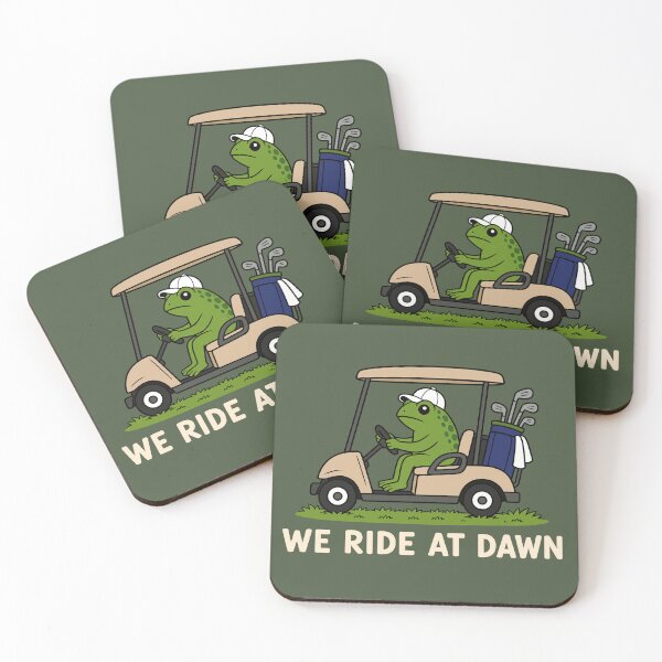 Item preview, We Ride At Dawn Golf Frog Golfing Humor designed and sold by Eh Plus Designs.