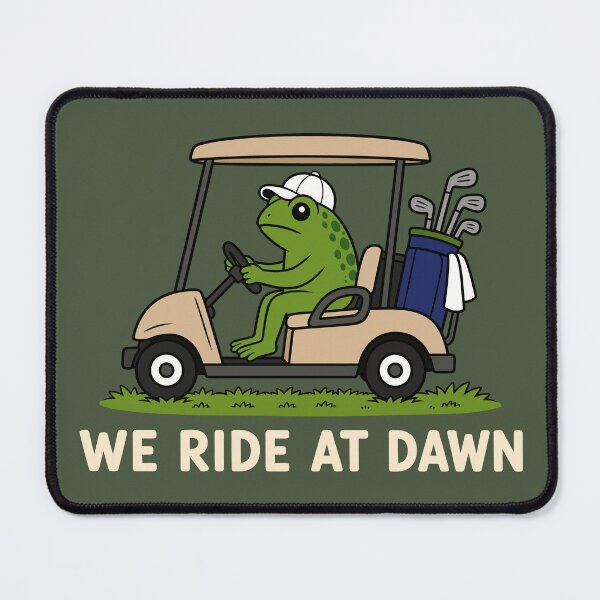 Item preview, We Ride At Dawn Golf Frog Golfing Humor designed and sold by Eh Plus Designs.