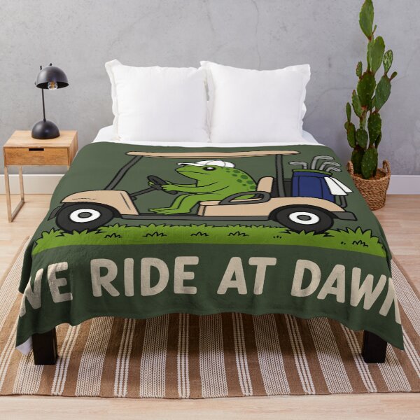 Item preview, We Ride At Dawn Golf Frog Golfing Humor designed and sold by Eh Plus Designs.