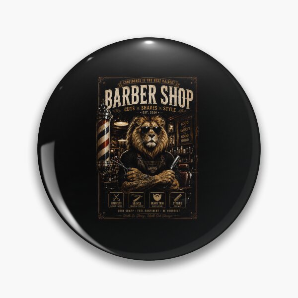 Item preview, Vintage Lion Barber Shop Classic Grooming Retro Barbershop designed and sold by Modaozushi216.