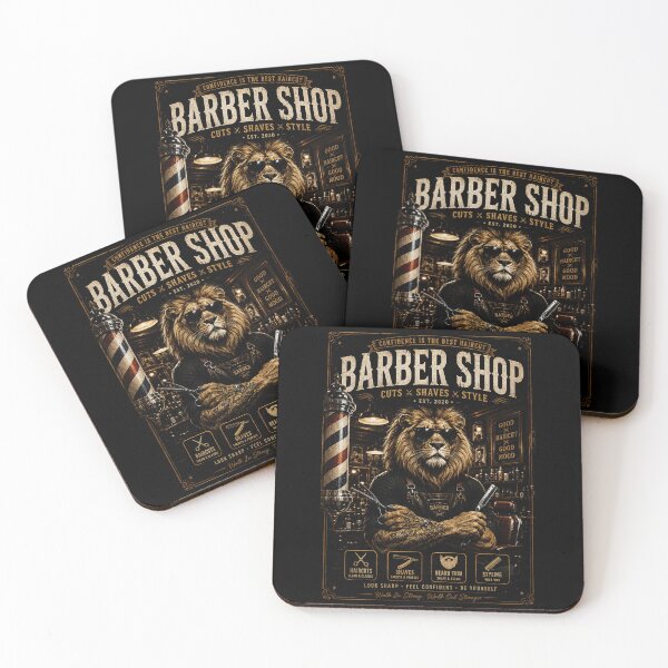 Item preview, Vintage Lion Barber Shop Classic Grooming Retro Barbershop designed and sold by Modaozushi216.