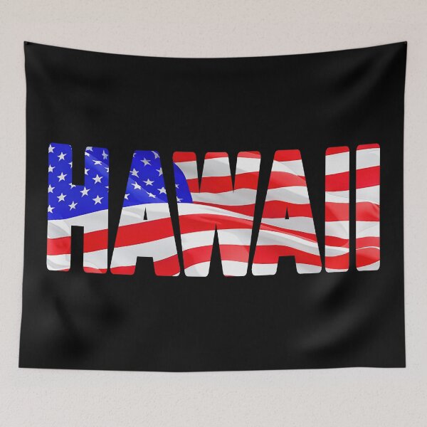 Item preview, HAWAII - USA State Red White and Blue Sticker Tee Shirt design designed and sold by Adam Gormley.