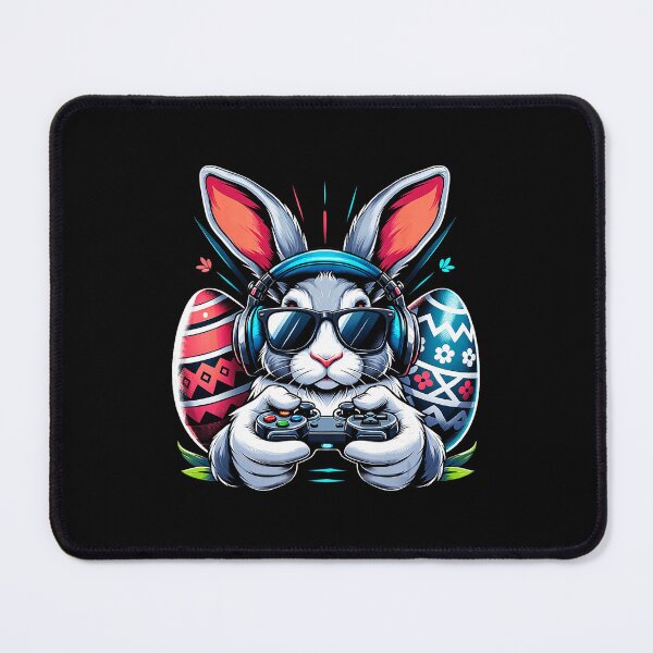 Item preview, Cool Easter Bunny Gamer With Headset and Colorful Egg Controller designed and sold by FGTV2021.