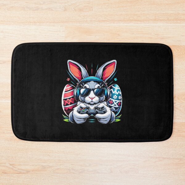 Item preview, Cool Easter Bunny Gamer With Headset and Colorful Egg Controller designed and sold by FGTV2021.