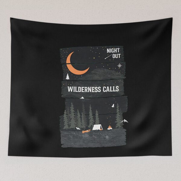 Item preview, Rustic Wood Plank Night Camping Moon designed and sold by Prof4Artist.