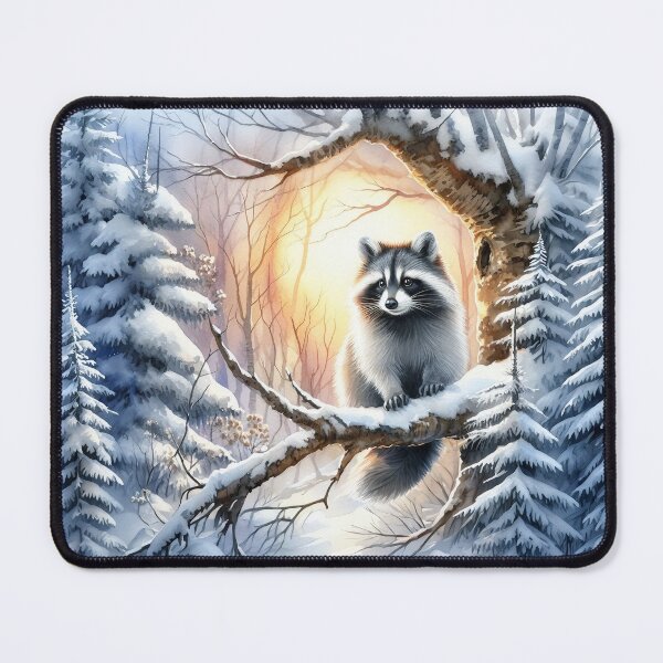 Item preview, Raccoon in Winter Wonderland designed and sold by SalonOfArt.
