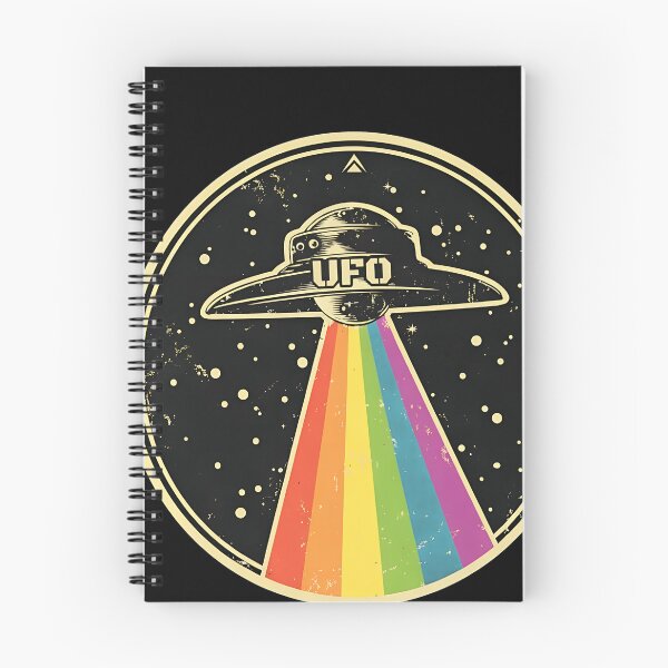 Item preview, Retro UFO Rainbow Light Beam Distressed Art designed and sold by Prof4Artist.