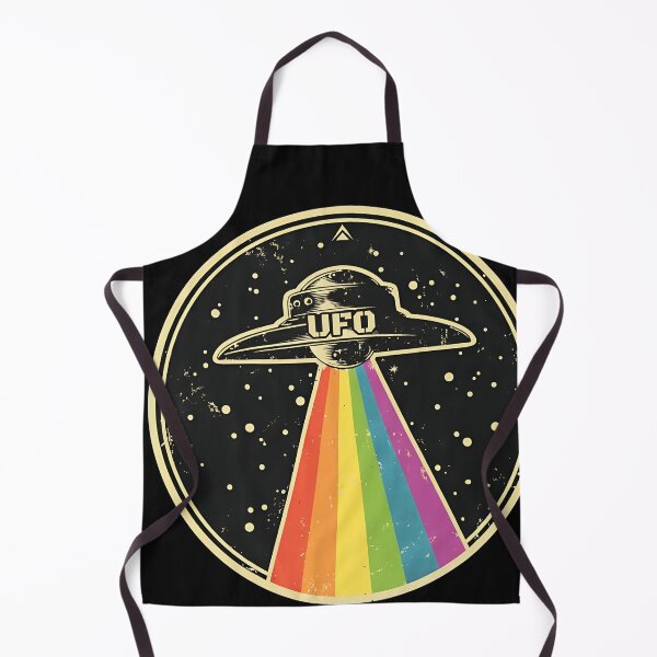 Item preview, Retro UFO Rainbow Light Beam Distressed Art designed and sold by Prof4Artist.