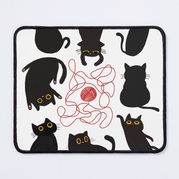Item preview, Black Cats and Red String Illustration designed and sold by Pinecone Place.