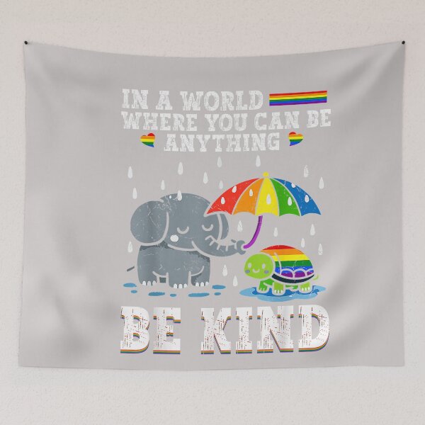 Item preview, Be Kind Elephant Rainbow Turtle Gay Pride LGBT Positive designed and sold by MabelWells.