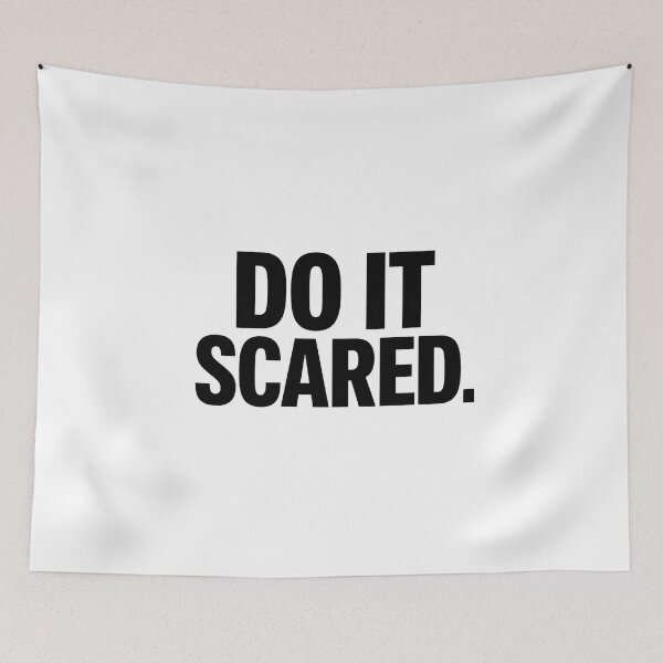 Item preview, Do It Scared Motivational Quote | Minimal Typography Design designed and sold by Lovestickerco.