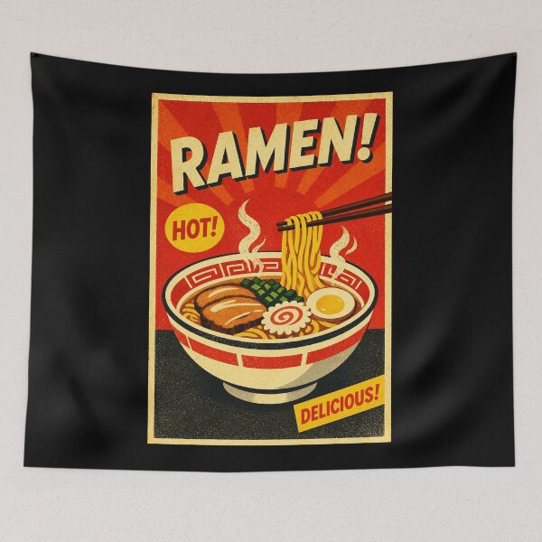 Item preview, Retro Ramen Bowl Poster With Vintage Japanese Food Market Style designed and sold by eliramaison.