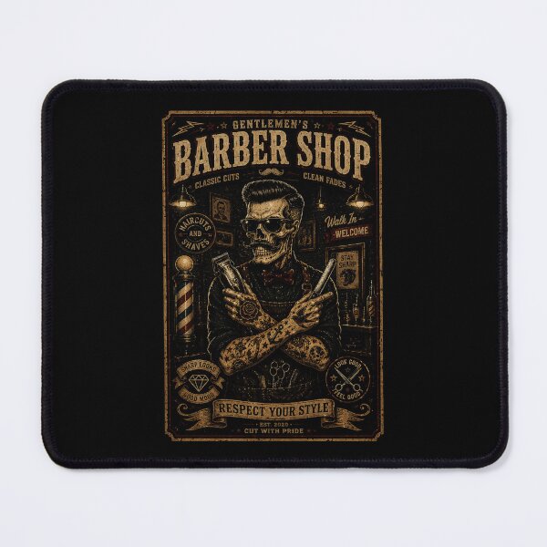 Item preview, Vintage Barber Skull With Classic Gentleman Shop designed and sold by Modaozushi216.