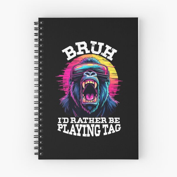 Item preview, Neon Gorilla Bruh Funny Playing Tag Retro Vaporwave Animal designed and sold by FGTV2021.