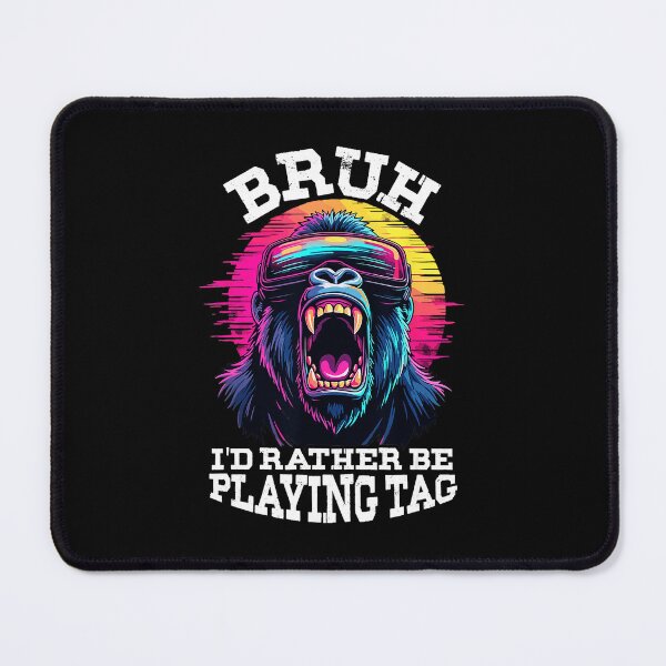 Item preview, Neon Gorilla Bruh Funny Playing Tag Retro Vaporwave Animal designed and sold by FGTV2021.