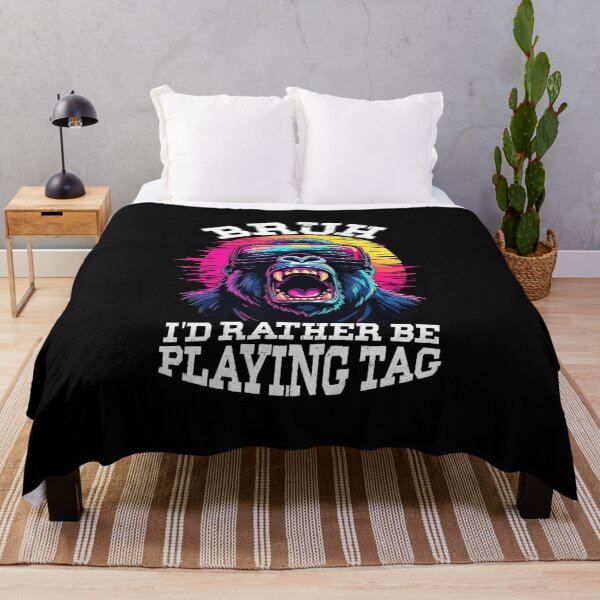 Item preview, Neon Gorilla Bruh Funny Playing Tag Retro Vaporwave Animal designed and sold by FGTV2021.