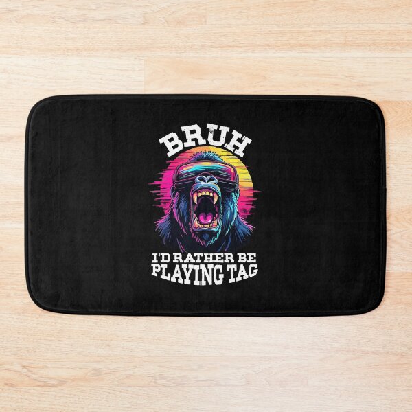 Item preview, Neon Gorilla Bruh Funny Playing Tag Retro Vaporwave Animal designed and sold by FGTV2021.