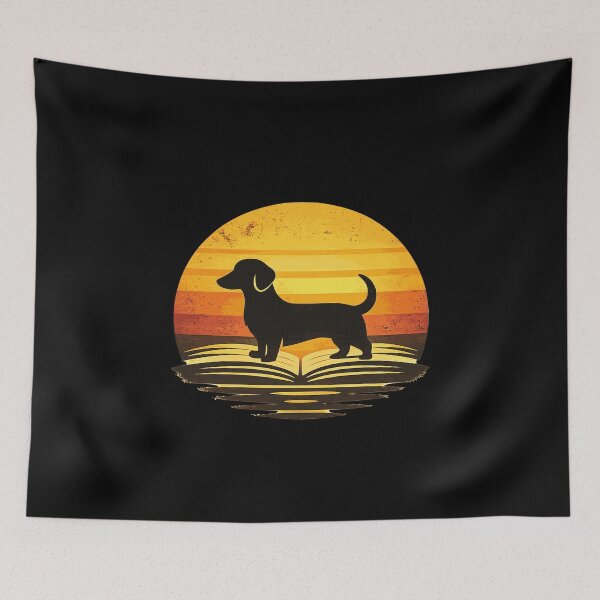 Item preview, Dachshund Book Lover Sunset designed and sold by Corvoria.