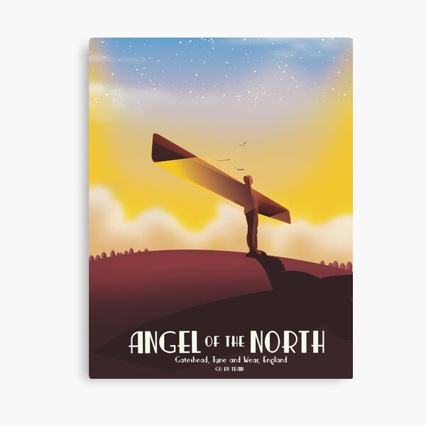 Angel of the North Travel poster. Canvas Print