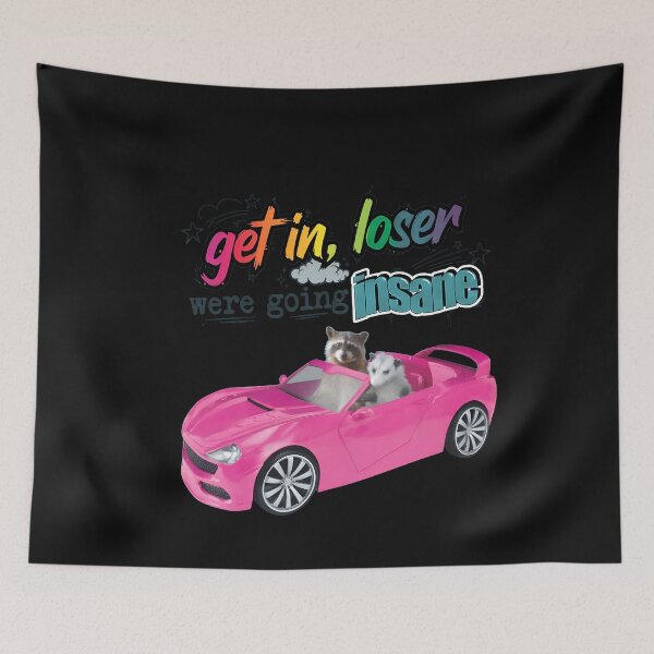 Item preview, Get In Loser Insane Raccoon Opossum Car Tee designed and sold by Prof4Artist.
