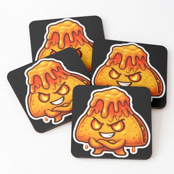 Item preview, Volcano Taco Boss Kawaii Spicy Food Mascot designed and sold by SmartyWonders.