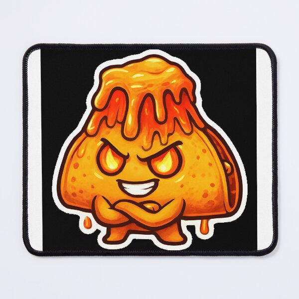 Item preview, Volcano Taco Boss Kawaii Spicy Food Mascot designed and sold by SmartyWonders.